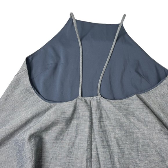 Milly Womens Light Blue Linen Blend Square Neckline Halter Top Size S - Picture 14 of 15